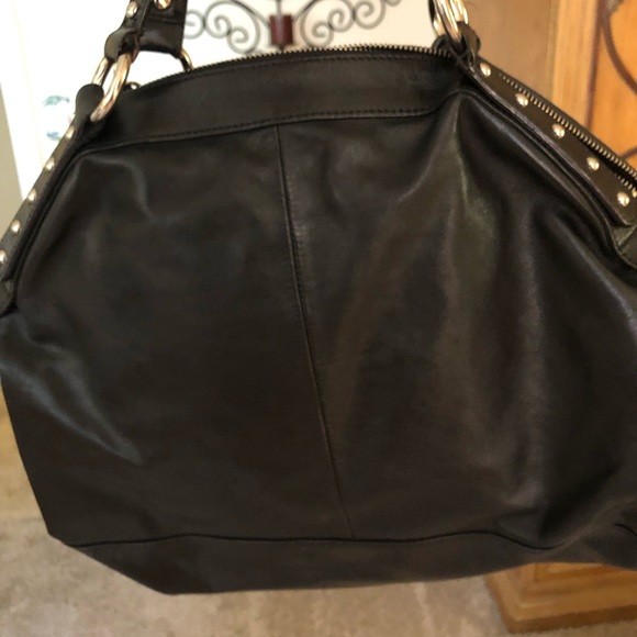 VIA SPIGA BLACK LEATHER HANDBAG VINTAGE FREE SHIPPING - Picture 2 of 10
